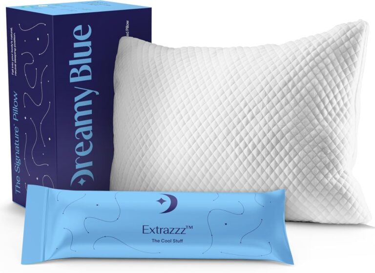 Supportive memory foam pillows designed for side and back sleepers with modern cooling fabric covers and premium loft.