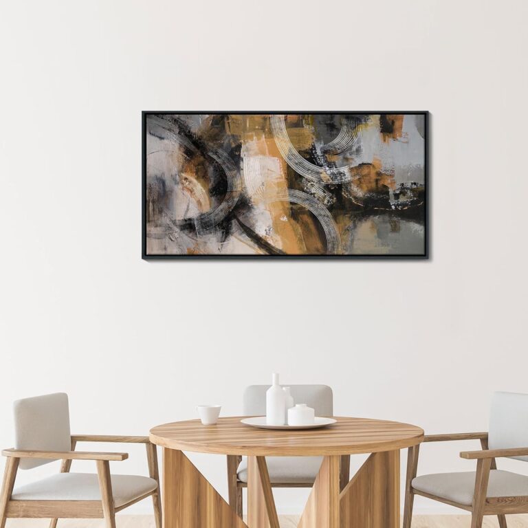Minimal abstract wall art that creates a clean gallery-style focal point in dining rooms, bedrooms, and offices.