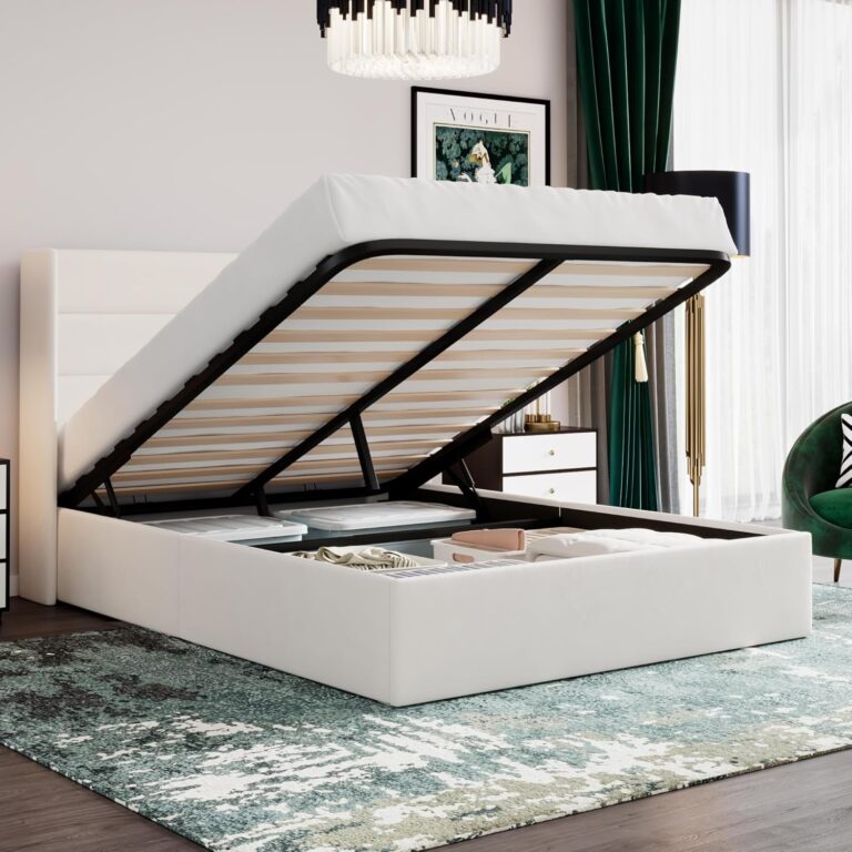 A multifunctional bedroom upgrade combining hidden storage with a soft upholstered design for cleaner and more organized living spaces.